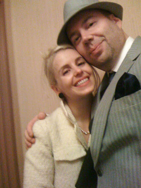 Nicole and Albert at a Man Men party - Albert as Don Draper